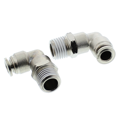 1/2" x 1/2" Nickel Plated Brass Push-In Male Elbows (Tube to Male Pipe)