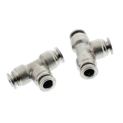 1/2" Nickel Plated Brass Push-In Union Tee (Tube to Tube to Tube)