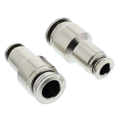 1/4" x 3/8" Nickel Plated Brass Push-In Reducing Union (Tube to Tube)