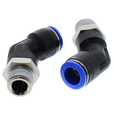 Push-In Fitting M12 x 3/8" BSPT Composite 45   Elbow