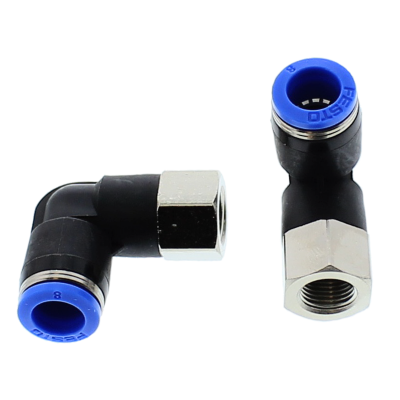 Push-In Fitting M8 x 1/8" BSPP Composite External Hex Female Elbow