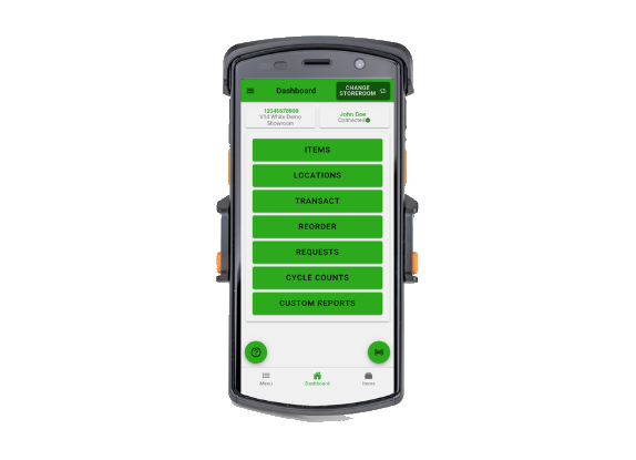SecuraSmart app running on a handheld scanner