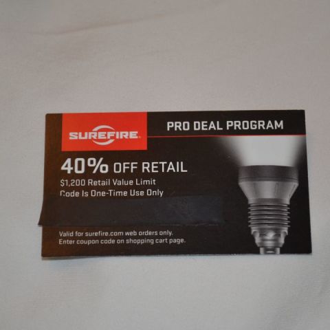 Surefire 40% off discount card