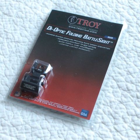 Troy Industries DIOPTIC FOLDING BATTLE SIGHT, Rear Ironsight for ARs