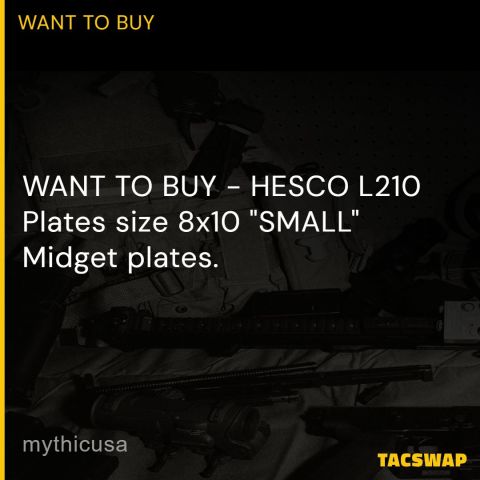 WANT TO BUY - HESCO L210 8x10 