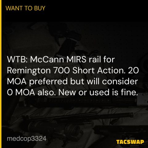 WTB: McCann MIRS rail R700 SA