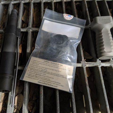 PSA 7.5" 300 blackout barrel with gas block and tube, SOLD
LaRue 1" rings for SPR series mounts, $30
LaRue FUG vertical grip in UDE, $65