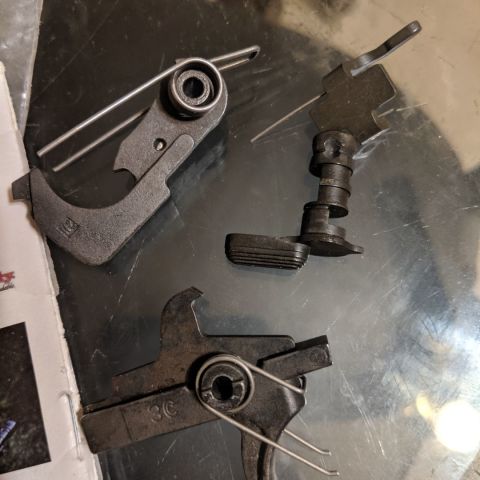 Colt M16A1 FCG, selector, and sear. No pins, in excellent condition. $100 shipped.