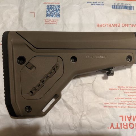 Magpul UBR 2.0, FDE, installed on a gun, had about 30 rounds through it, then went a completely different direction with the build. No buffer spacer (so you've gotta use A5 buffers with 5.56, or standard length CAR/M4 buffers with 308 guns) but otherwise in excellent condition. No trades.