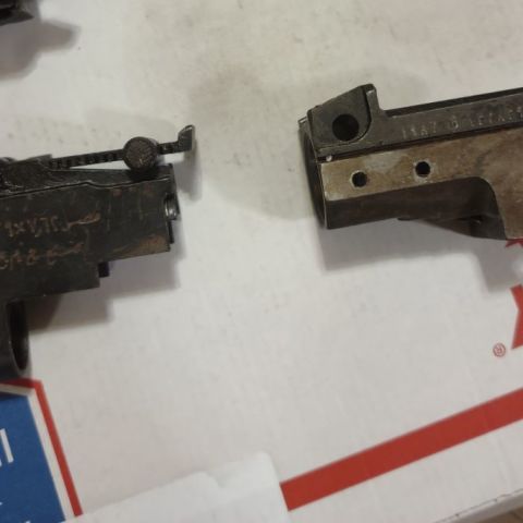 Egyptian Maadi Arabic marked rear sight base and rear sight base.