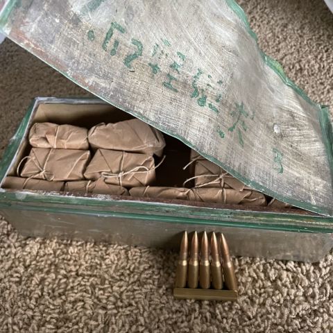 225 rounds of 7.62x54R. I believe this is Chinese surplus ammo, I really don’t know what it’s worth so let me know if I’m way off. I think it’s 148gr, I’ve used about 30 rounds and it all ran flawlessly.
775-843-2075