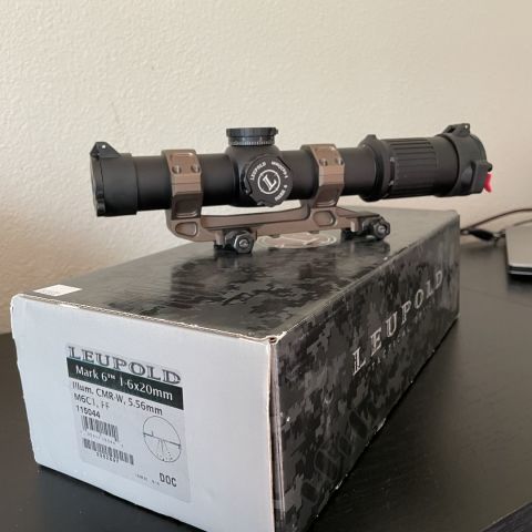 Leupold Mk6 1-6x CMR-W 5.56 Ive had it about a year, i mounted it and it hasn’t been used much, maybe 100 rounds. I got a shortie with an eotech and always use that instead. No mount included. Text 775-843-2075