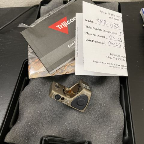 WTT: Trijicon RMR HRS Type 2 3.25 MOA. I got this about a year and a half ago, it has been sitting in its box since I got it, just never found something for it to go on. I would like to trade for a black type 2 RMR 3.25 MOA and a mount to put it on an acog, or trade for an fde G33. Dm me for my number. 