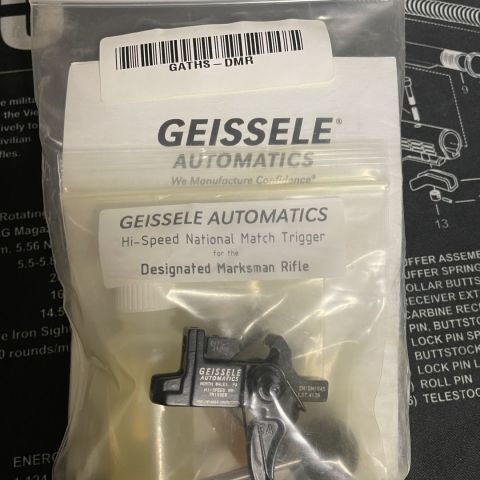  Geissele Hi-Speed National Match DMR trigger. Only 40 rounds on the trigger, looks brand new. Comes with everything from the factory.
