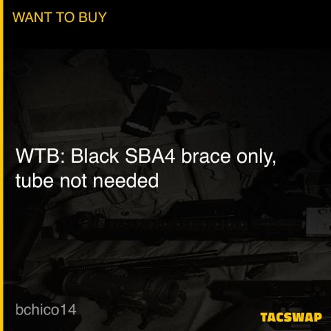 WTB: Black SBA4 brace only, tube not needed