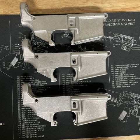 80% AR15 Lowers, 7075-T6 aluminum, different brands, I don’t remember which, they were all around $75 retail.