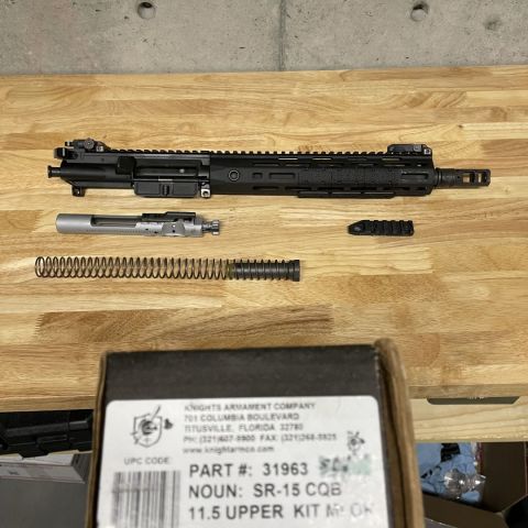KAC SR15 CQB MOD 2 with sandcutter and chrome sr16 e3 bolt. The charging handle was swapped with a radian raptor and muzzle device was swapped with a surefire sfmb. Includes factory spring, buffer, rail covers, and picatinny section. Very lightly used, some marks on the rail from mounting accessories. Irons not included. Text 775-843-2075