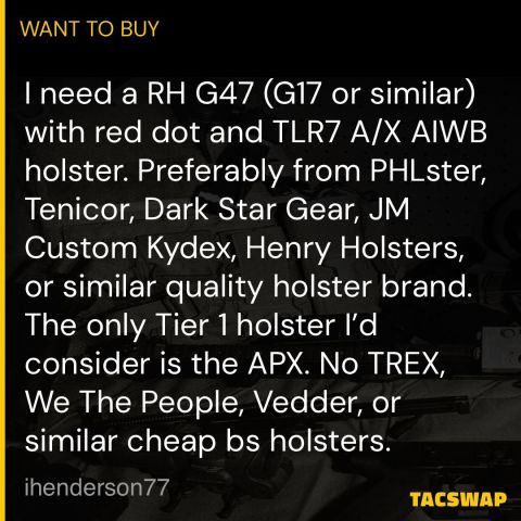 RH G47 w/ TLR7A/X AIWB Holster