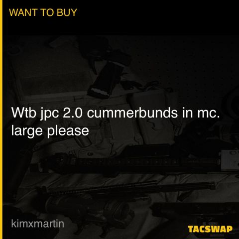 Wtb jpc 2.0 cummerbunds in mc. large please
