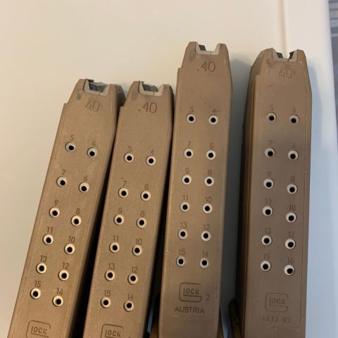 Tan CAG issued 17RD .40SW glock magazines
THESE ARE NOT 19X MAGAZINES