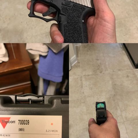 WTS type 2 trijicon rmr 3.25 moa...mounted but never fired with...clean glass, great looking optic. Comes with case, manual, sticker...no screws 