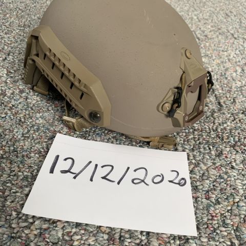 *SOLD*
Ops Core FAST Maritime ballistic helmet tan. “Super high cut”. Size Medium. Has new Ops Core Bunjee Shroud
