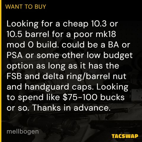 10.5 barrel (FSB & delta ring)