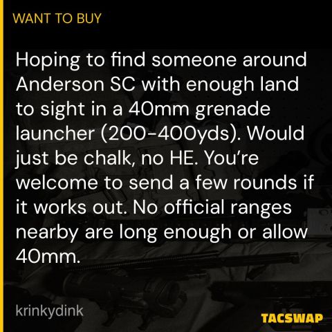 land for grenade launcher?