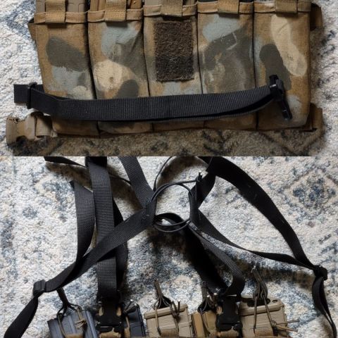 Circle 10 AK,  5 CELL AK CHEST RIG, made by Zulu gear,  originally Black rattle canned