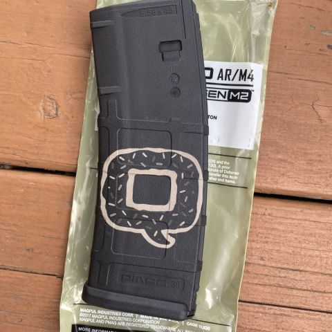 Laser engraved magpul Pmag “Qnut” this was a custom request for a member and are run in batches of 2 this is the only one available 