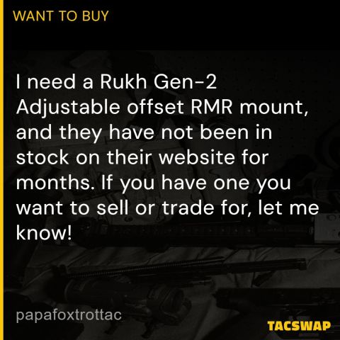 ISO Rukh Gen2 RMR Offset Mount