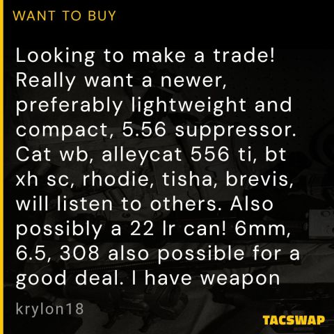 Looking for suppressors! 