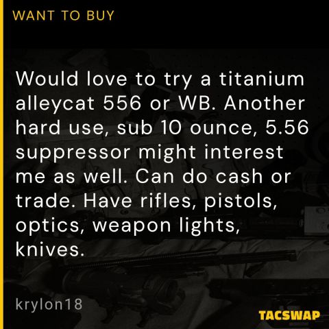Looking for CAT titanium