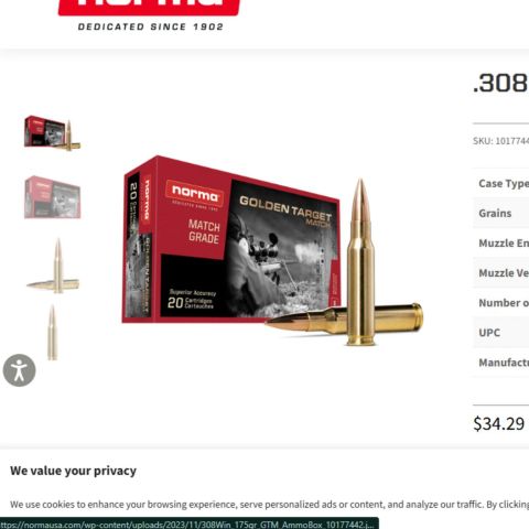 200rds Norma 308 175 gr HPBT