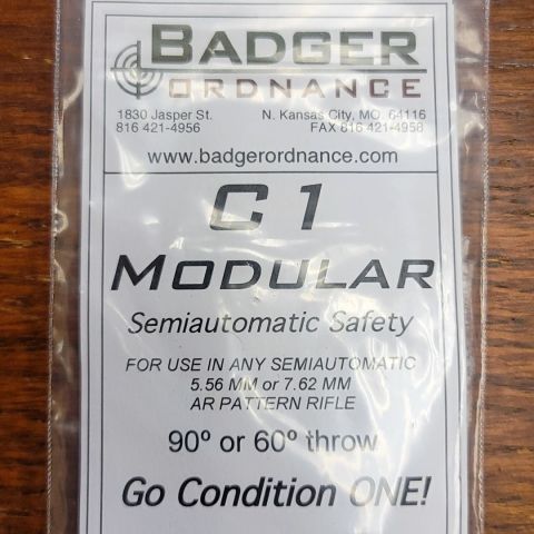 Badger Ordnance C1 Safety セレクター MWS用 60° Badger Ordnance Condition 1 (C1) modular Ambi Safety