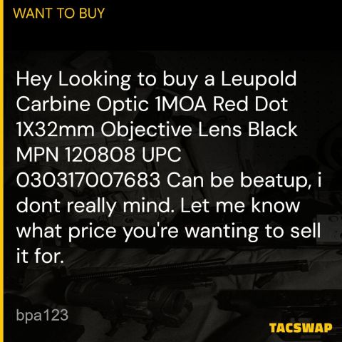 WTB Leupold Carbine Optic