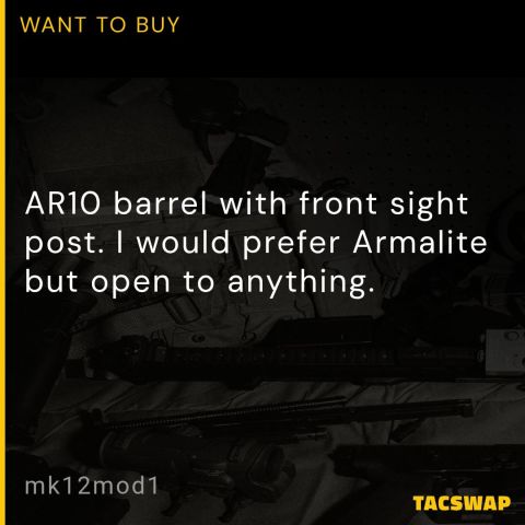 AR10 barrel w/front sight post
