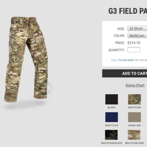 WTS Crye g3 field in 32 short. 