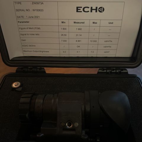 White Phosphor photonis echo PVS 14.  Brand new, 1 year warranty on the tube, power supply, and housing.  Message me for crispy tube pics.  1992 FOM, 31.14 SNR, 64 Res, .24 EBI, .78 halo, 8661 gain.   