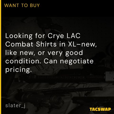 ISO Crye LAC XL Shirts