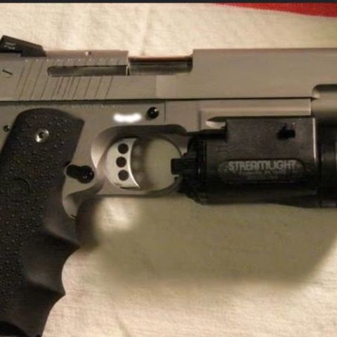 LOOKING FOR THIS PISTOL that was on ARMSLIST AND AR15 at one time: he front strap is only checkered in the middle patch, railed frame, external extractor, BHPish cuts that come waaaay back (removed the 'sig step' in the slide) It was last known to wear Hogue rubbers and a full Bead blast finish
