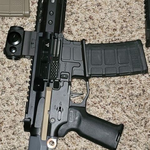 Radian, honey badger brace, 300bo Wilson combat, the good stuff