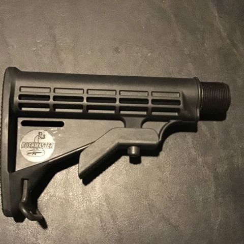 Bushmaster 6 position Telescoping Buttstock Commercial Spec. Buffer tube , Buffer, Buffer Spring, Endplate, & Castle Nut are NOT INCLUDED!!!  