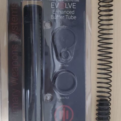 PWS Buffer Tube, PWS H2 Buffer, PWS Buffer Spring, PWS Ratcheting Castle Nut & End Plate