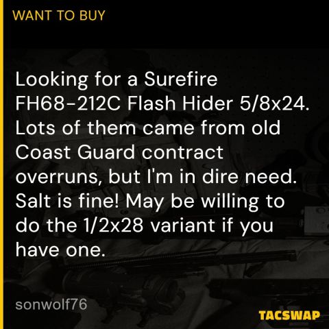 Surefire FH68-212C Flash Hider