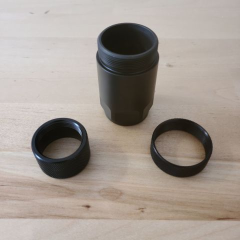 Griffin Armament taper mount minimalist blast shield with thread protector for blast shield and muzzle devise 