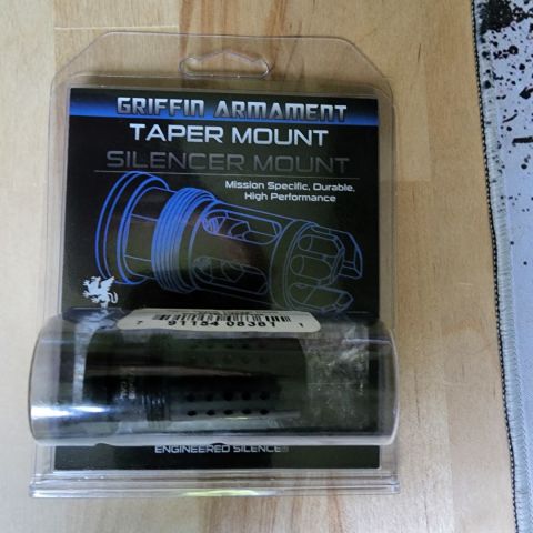 1/2-28 223/556 Griffin Armament Taper Mount Tactical Compensator. This is brand new never used with shims.