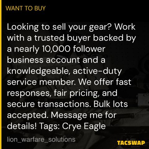 WE WANT YOUR GEAR