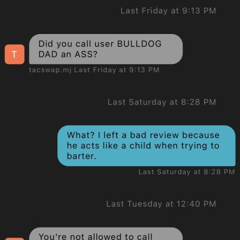 User bulldogdad Warning