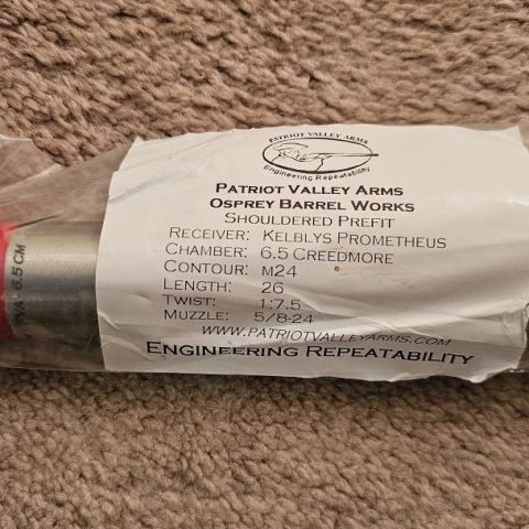 New Kelbly Prefit Barrel 6.5CR